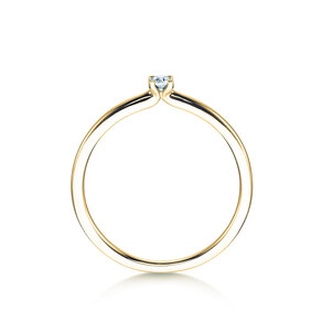 Engagement ring Classic 4 in 14K yellow gold with diamond 0.05ct H/SI