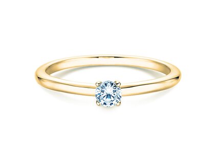 Engagement ring Classic 4 in 14K yellow gold with diamond 0.15ct H/SI