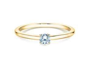 Engagement ring Classic 4 in 14K yellow gold with diamond 0.15ct H/SI