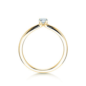 Engagement ring Classic 4 in 14K yellow gold with diamond 0.15ct H/SI