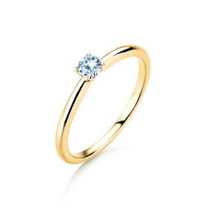Engagement ring Classic 4 in 14K yellow gold with diamond 0.15ct H/SI