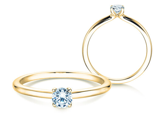 Engagement ring Classic 4 in 9K white gold with diamond 0.25ct H/SI