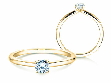 Engagement ring Classic 4 in 9K white gold with diamond 0.25ct H/SI