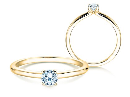 Engagement ring Classic 4 in 14K yellow gold with diamond 0.25ct G/IF