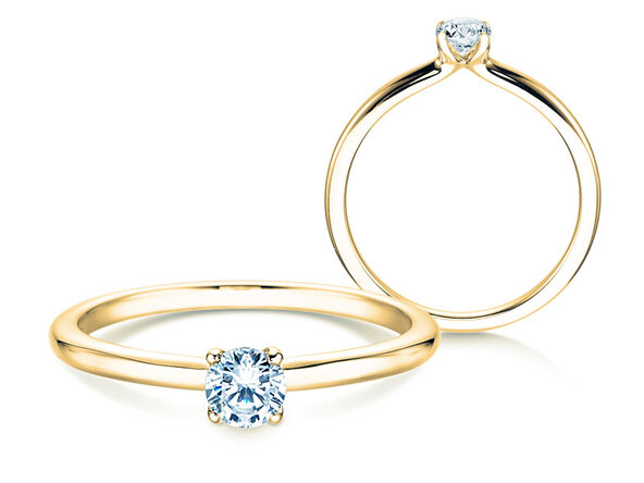 Engagement ring Classic 4 in 14K yellow gold with diamond 0.25ct G/IF