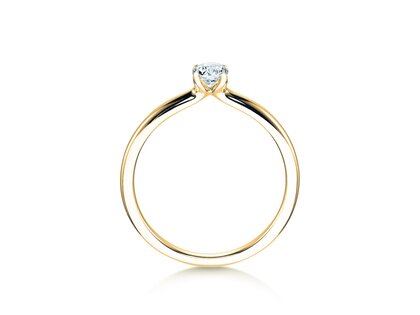 Engagement ring Classic 4 in 14K yellow gold with diamond 0.25ct G/IF