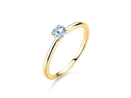 Engagement ring Classic 4 in 14K yellow gold with diamond 0.25ct G/IF