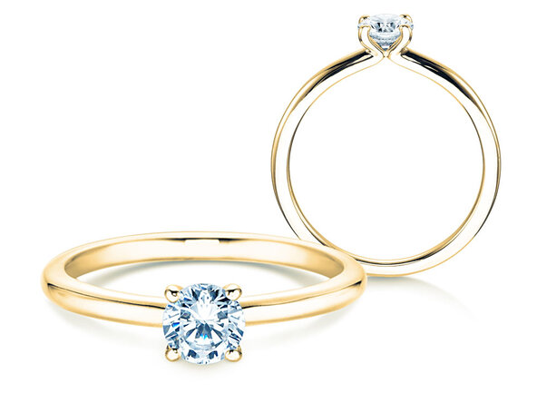 Engagement ring Classic 4 in 14K yellow gold with diamond 0.40ct G/SI