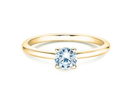 Engagement ring Classic 4 in 14K yellow gold with diamond 0.40ct G/SI