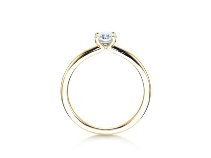 Engagement ring Classic 4 in 14K yellow gold with diamond 0.40ct G/SI