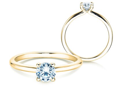 Engagement ring Classic 4 in 14K yellow gold with diamond 0.50ct G/SI