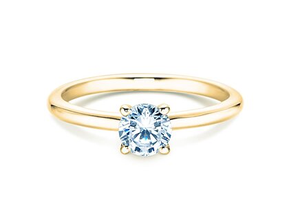 Engagement ring Classic 4 in 9K yellow gold with diamond 0.50ct G/SI