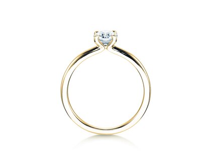 Engagement ring Classic 4 in 9K yellow gold with diamond 0.50ct G/SI