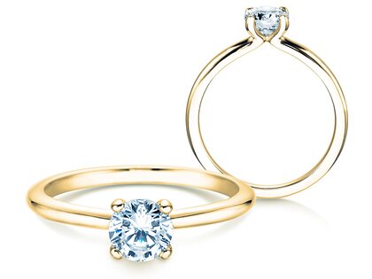 Engagement ring Classic 4 in 18K yellow gold with diamond 0.60ct H/SI