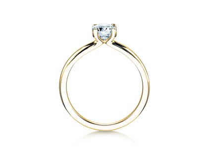 Engagement ring Classic 4 in 18K yellow gold with diamond 0.60ct H/SI