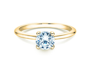 Engagement ring Classic 4 in 14K yellow gold with lab-grown diamond 0.75ct E/VS