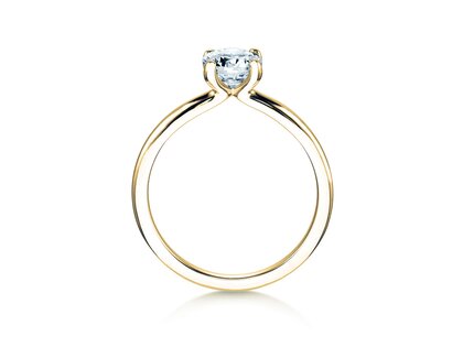 Engagement ring Classic 4 in 14K yellow gold with lab-grown diamond 0.75ct E/VS