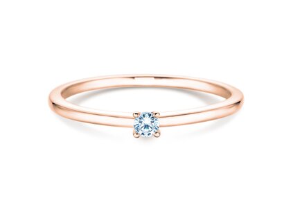 Engagement ring Classic 4 in 14K rosé gold with diamond 0.05ct G/VS