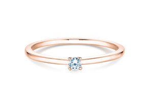Engagement ring Classic 4 in 14K rosé gold with diamond 0.05ct G/VS