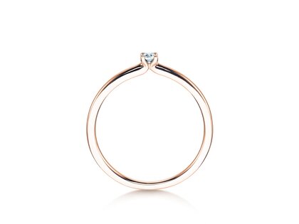 Engagement ring Classic 4 in 14K rosé gold with diamond 0.05ct G/VS
