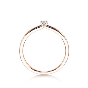 Engagement ring Classic 4 in 14K rosé gold with diamond 0.05ct G/VS