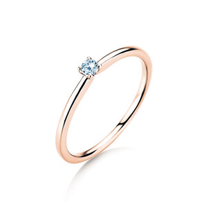 Engagement ring Classic 4 in 14K rosé gold with diamond 0.05ct G/VS