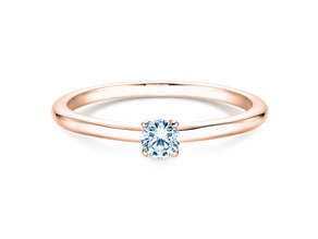 Engagement ring Classic 4 in 9K rosé gold with diamond 0.15ct H/SI