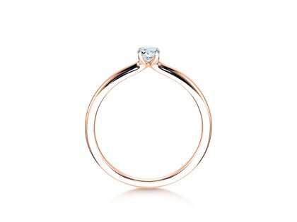 Engagement ring Classic 4 in 9K rosé gold with diamond 0.15ct H/SI