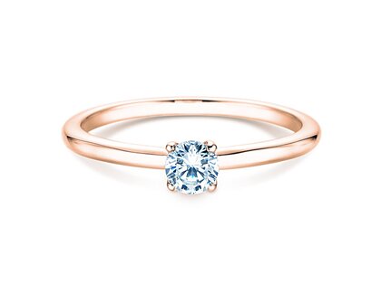 Engagement ring Classic 4 in 9K rosé gold with diamond 0.25ct H/SI