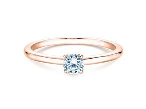 Engagement ring Classic 4 in 9K rosé gold with diamond 0.25ct H/SI