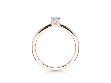 Engagement ring Classic 4 in 9K rosé gold with diamond 0.25ct H/SI