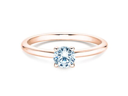 Engagement ring Classic 4 in 18K rosé gold with diamond 0.40ct H/SI