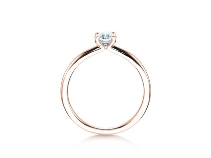 Engagement ring Classic 4 in 18K rosé gold with diamond 0.40ct H/SI