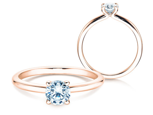 Engagement ring Classic 4 in 9K white gold with diamond 0.50ct H/SI