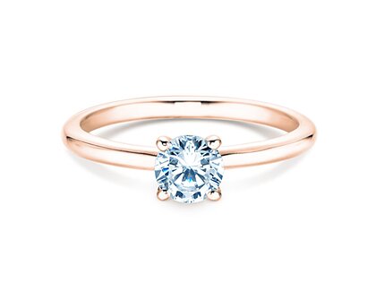Engagement ring Classic 4 in 18K rosé gold with diamond 0.50ct H/SI