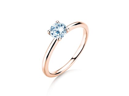 Engagement ring Classic 4 in 18K rosé gold with diamond 0.50ct H/SI