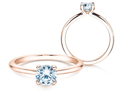 Engagement ring Classic 4 in 18K rosé gold with diamond 0.60ct H/SI
