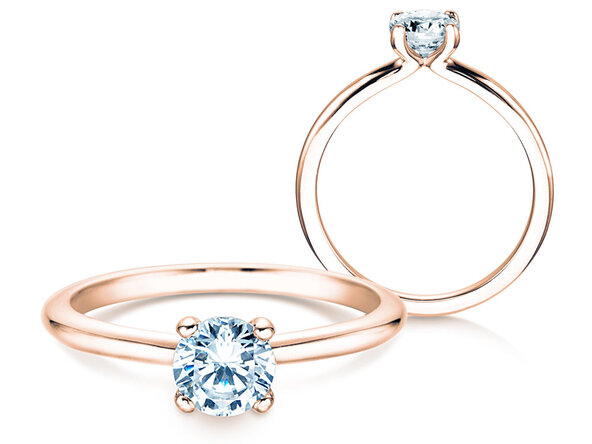 Engagement ring Classic 4 in 18K rosé gold with diamond 0.60ct H/SI