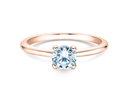 Engagement ring Classic 4 in 18K rosé gold with diamond 0.60ct H/SI