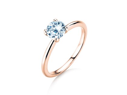Engagement ring Classic 4 in 18K rosé gold with diamond 0.75ct G/IF