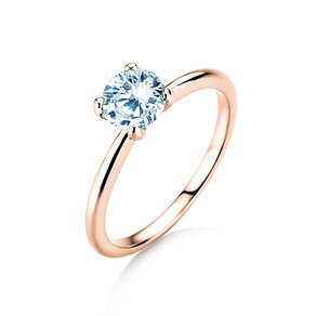 Engagement ring Classic 4 in 18K rosé gold with diamond 0.75ct G/IF