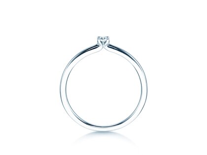 Engagement ring Classic 4 in 14K white gold with diamond 0.05ct H/SI