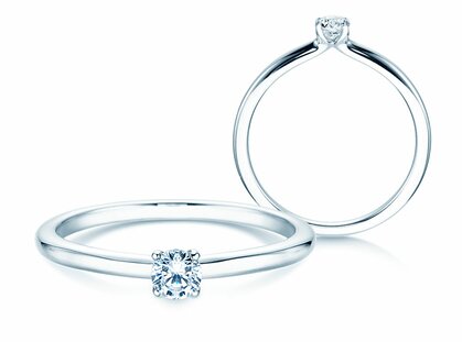 Engagement ring Classic 4 in 14K white gold with diamond 0.15ct G/SI