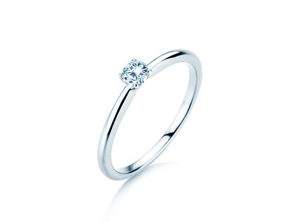Engagement ring Classic 4 in silver 925/- with diamond 0.15ct H/SI