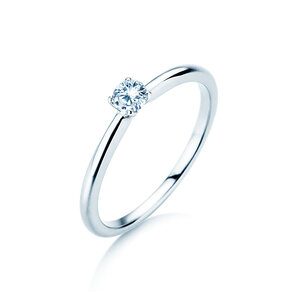 Engagement ring Classic 4 in silver 925/- with diamond 0.15ct H/SI