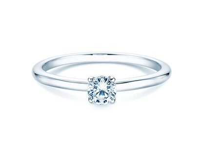 Engagement ring Classic 4 in 9K white gold with diamond 0.20ct H/SI