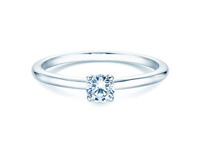 Engagement ring Classic 4 in 9K white gold with diamond 0.20ct H/SI