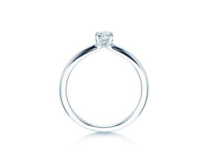 Engagement ring Classic 4 in 9K white gold with diamond 0.20ct H/SI