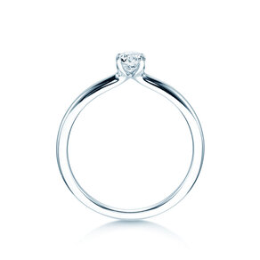 Engagement ring Classic 4 in 9K white gold with diamond 0.20ct H/SI