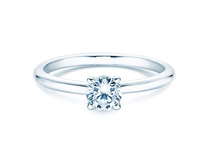 Engagement ring Classic 4 in 14K white gold with diamond 0.40ct H/SI